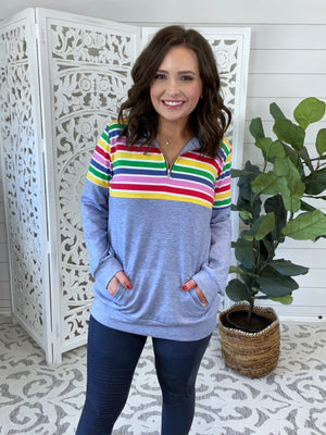 Rainbow Stripe Pullover
